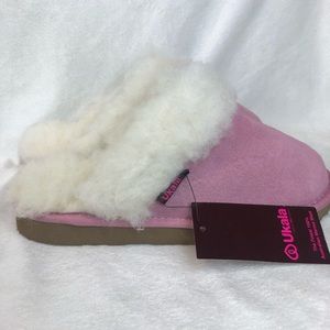 Ukala Pink Wool slippers NWOB